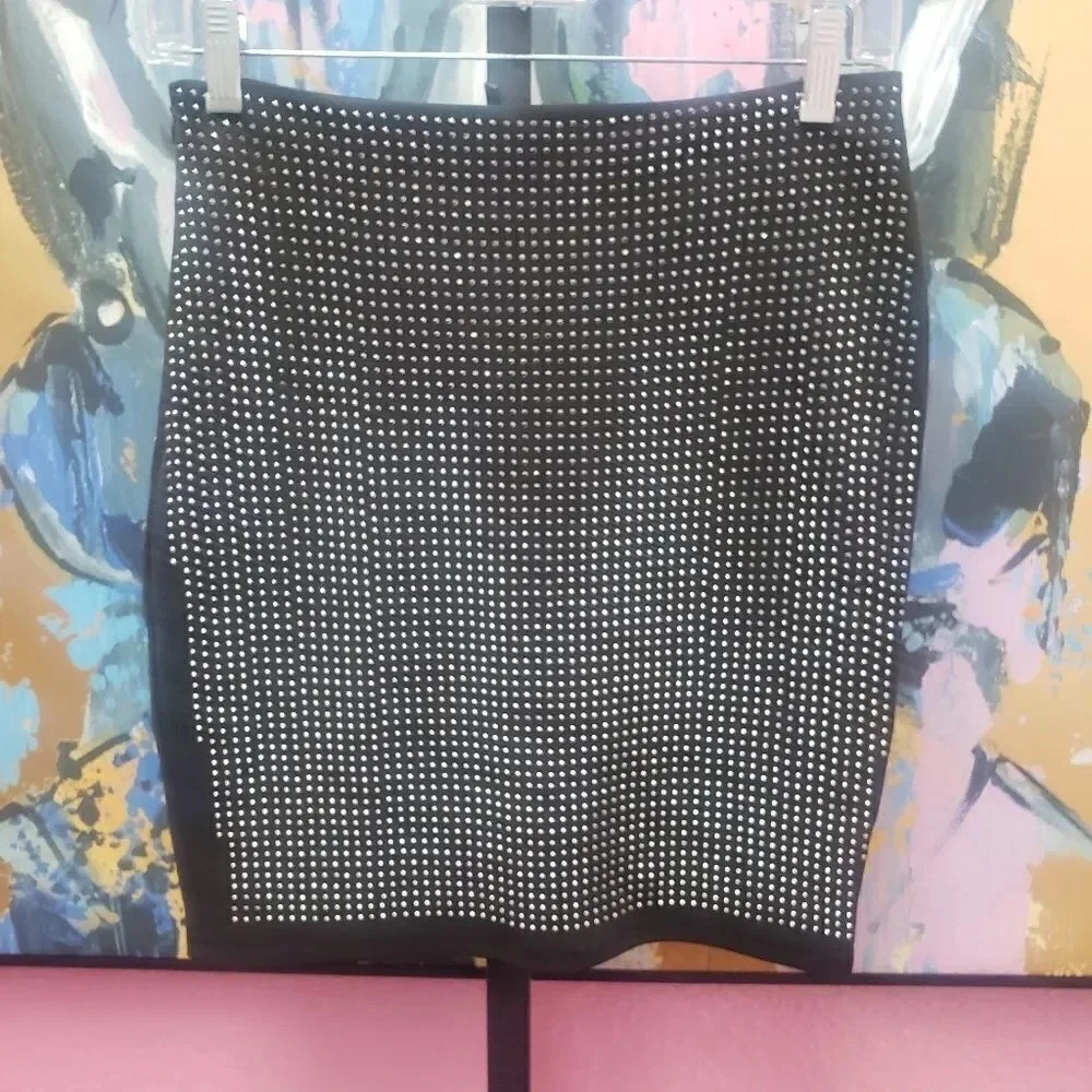 Fashion Nova Glamour Studded Mini Skirt